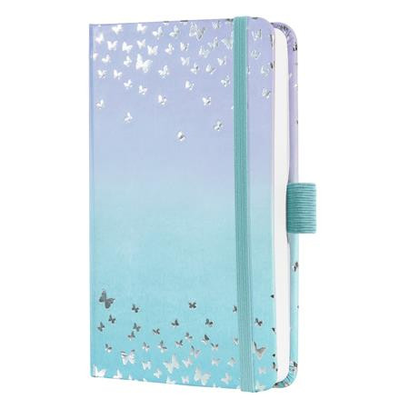 Naptár, A6, heti, 2026, kemény borító, SIGEL Jolie, Butterfly Confetti Sky (SIJ6346)