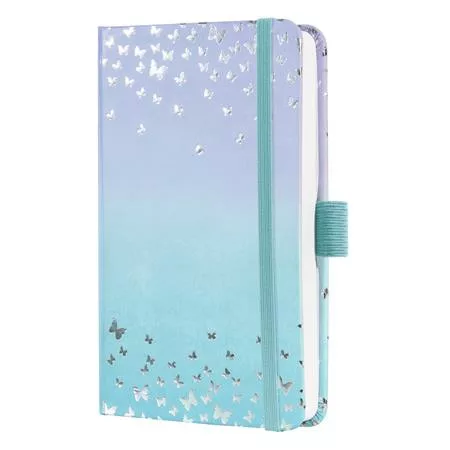 Naptár, A6, heti, 2026, kemény borító, SIGEL Jolie, Butterfly Confetti Sky (SIJ6346)