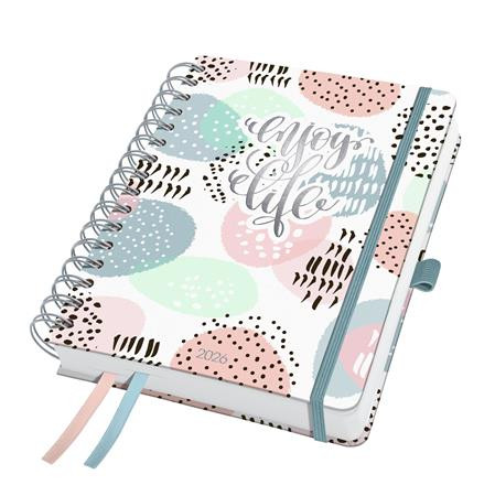 Naptár, spirál, A5, heti, 2026, kemény borító, SIGEL Jolie, Rose Inspiration (SIJ6602)