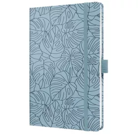   Jegyzetfüzet, exkluzív, 135x203 mm, vonalas, 87 lap, keményfedeles, SIGEL Jolie, Blue Monstera (SIJN353)