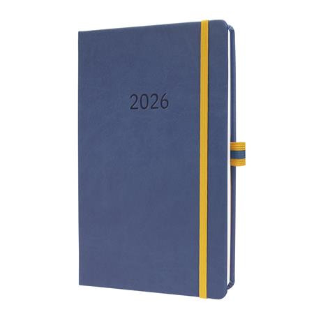 Naptár, A5, heti, 2026, kemény borító, SIGEL Linescape, kék-sárga (SIL2602)