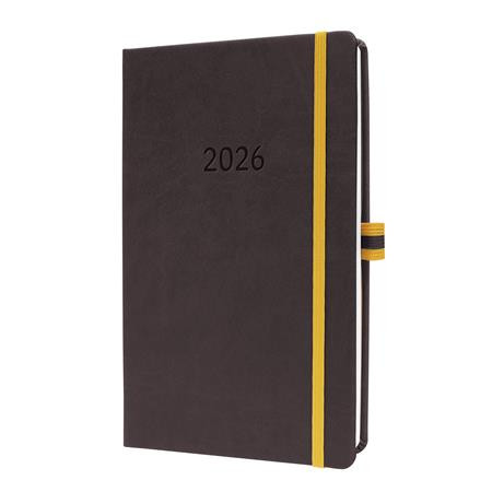 Naptár, A5, heti, 2026, kemény borító, SIGEL Linescape, szürke-sárga (SIL2603)