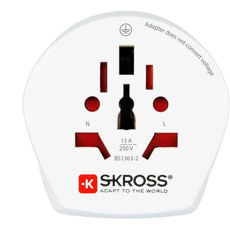 Adapter, Ausztráliába, Kínába, Európába utazóknak, földelt, SKROSS (SKAD500210)