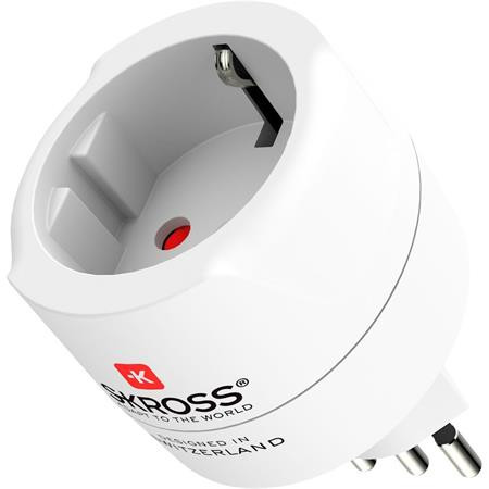 Adapter, Svájcba, Olaszországba, Brazíliába utazóknak, földelt, SKROSS (SKAD500272)