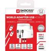 Adapter, világutazóknak, 1xUSB-A, 1xUSB-C PD, 45W, USB-C kábel, SKROSS (SKADPD45W)