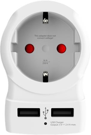 Adapter, Egyesült Államokba utazóknak, USB, földelt, SKROSS (SKETUSAUSB)