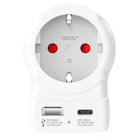 Adapter, Egyesült Államokba utazóknak, USB-C + USB-A, SKROSS (SKEUTOUSAUSB)