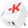Hálózati töltő, 1xUSB-A, 1xUSB-C, PD, 65W, GaN, USB-C kábel, SKROSS (SKHT65W)