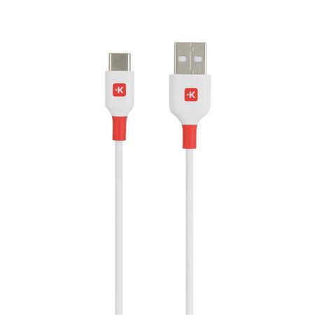 Töltőkábel, USB-A/USB-C, 1,2m, SKROSS, fehér (SKTK0002A)