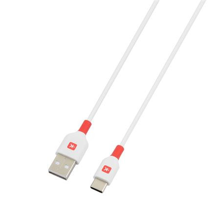 Töltőkábel, USB-A/USB-C,  2m, SKROSS, fehér (SKTK0003A)