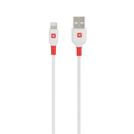 Töltőkábel, USB-A/Lightning (Apple),  1,2m, SKROSS, fehér (SKTK0004A)