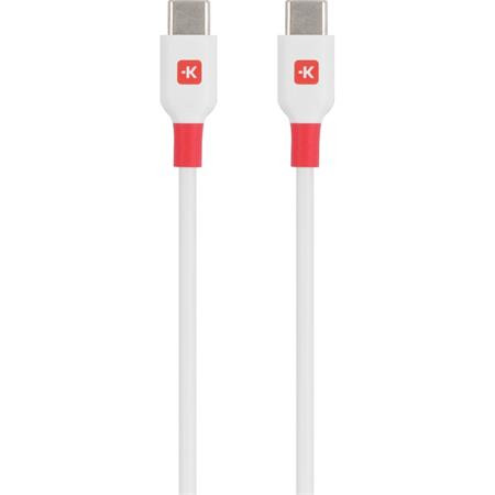 Töltőkábel, USB-C/USB-C, 1,2m, SKROSS, fehér (SKTK0008C)