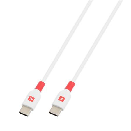Töltőkábel, USB-C/USB-C, 2m, SKROSS, fehér (SKTK0009C)