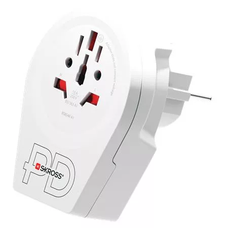 Adapter, Európába utazóknak, USB-C + USB-A, SKROSS (SKWOTOEUUSB)