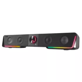   Hangszóró, 12W, 2x3.5 mm jack + USB-A, SPEEDLINK GRAVITY RGB Stereo Soundbar, fekete (SLHAGSSB)