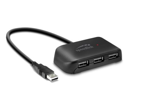 USB elosztó-HUB, 4 port, USB 2.0, passzív, SPEEDLINK Snappy Evo (SLUHSE4)