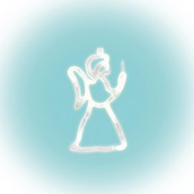 LED-es ablakdísz, angyal, 19cm, 4,5V