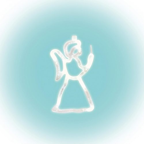 LED-es ablakdísz, angyal, 19cm, 4,5V