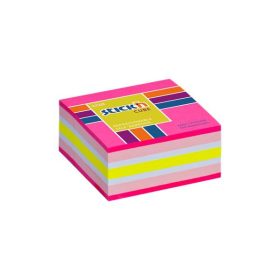   Öntapadó jegyzettömb, 51x51 mm, 250 lap, STICK N, neon rózsaszín (SN21533)