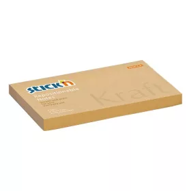   Öntapadó jegyzettömb, 76x127 mm, 100 lap, STICK N Kraft Notes, barna (SN21640)