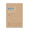 Öntapadó jegyzettömb, vonalas, 150x101 mm, 100 lap, STICK N Kraft Notes (SN21641)