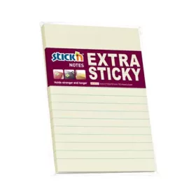   Öntapadó jegyzettömb, vonalas, 150x101 mm, 90 lap, STICK N Extra Sticky, pasztellsárga (SN21668)