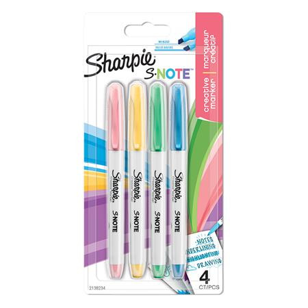 Filctoll készlet, vágott,  SHARPIE S-Note, 4 különböző szín (SR2138234)
