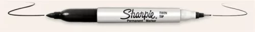 Alkoholos marker, kúpos, kétvégű, SHARPIE Twin Tip, fekete (SR811100)