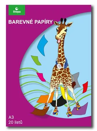 Színes papír,  A3, 80g, 10x2 lap  STEPA, vegyes színek (ST230210530)