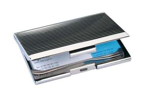 Névjegytartó tárca, fém, 20 db-os, SIGEL, ezüst (SVZ130)