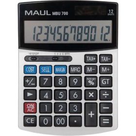   Számológép, asztali, 12 számjegy, MAUL MBU 700, fekete (SZMBU700F)