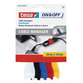  Kábelkötegelő, tépőzáras, TESA On&Off, vegyes színek (TE55236)