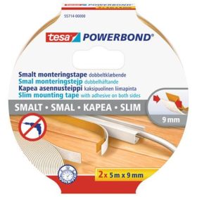  Szerelőszalag, keskeny, 2 x 9 mm x 5 m, TESA, Powerbond (TE55714)