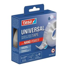   Ragasztószalag, kétoldalas, visszaszedhető, átlátszó, 30 mm x 3 m, TESA Universal Nanotape (TE55810)