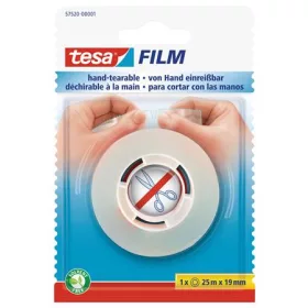   Ragasztószalag, kézzel téphető, 19 mm x 25 m, TESA tesafilm&reg;, átlátszó (TE57520)