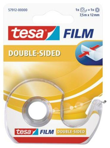 Ragasztószalag, kétoldalas, adagolón, 12 mm x 7,5 m, TESA Tesafilm (TE57912)