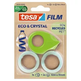   Ragasztószalag, adagolóval, kézi, 2 db TESA Eco&Crystal 19 mm x 10 m, átlátszó (TE59038)