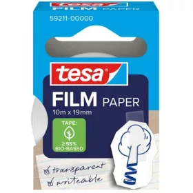   Ragasztószalag, írható, papír, 19 mm x 10 m, TESA tesafilm&reg;, átlátszó (TE59211)