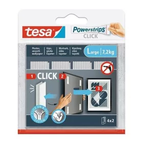   Akasztó, öntapadó, S méret, TESA Powerstrips CLICK (TE77720)