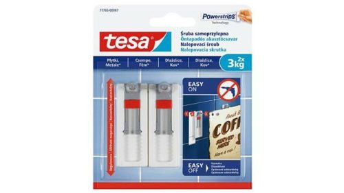 Akasztócsavar, öntapadó, állítható, TESA Powerstrips®, sima felületre (TE77765)