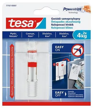 Akasztószög, öntapadó, állítható, TESA Powerstrips&reg;, sima felületre (TE77767)