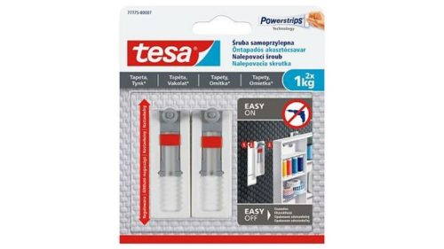 Akasztócsavar, öntapadó, állítható, TESA Powerstrips®, érzékeny felületre (TE77775)