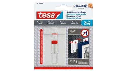Akasztószög, öntapadó, állítható, TESA Powerstrips®, érzékeny felületre (TE77777)