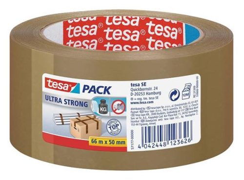 Csomagolószalag, 50 mm x 66 m, TESA Ultra Strong, barna (TESCS57177)