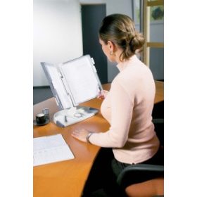   Bemutatótábla tartó, asztali, A4, 10 férőhelyes, DJOIS Design, szürke (TF734300)