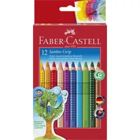   Színes ceruza készlet, háromszögletű, FABER-CASTELL Jumbo Grip, 12 különböző szín (TFC110912)