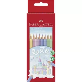  Színes ceruza készlet, hatszögletű, FABER-CASTELL, 10 különböző pasztell szín (TFC111211)