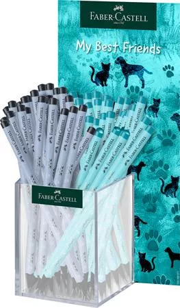 Grafitceruza display, HB, háromszögletű, FABER-CASTELL Dogs & Cats, vegyes minta (TFC111534)
