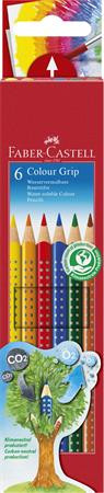 Színes ceruza készlet, háromszögletű, FABER-CASTELL Grip 2001, 6 különböző szín (TFC112406)