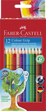 Színes ceruza készlet, háromszögletű, FABER-CASTELL Grip 2001, 12 különböző szín (TFC112412)